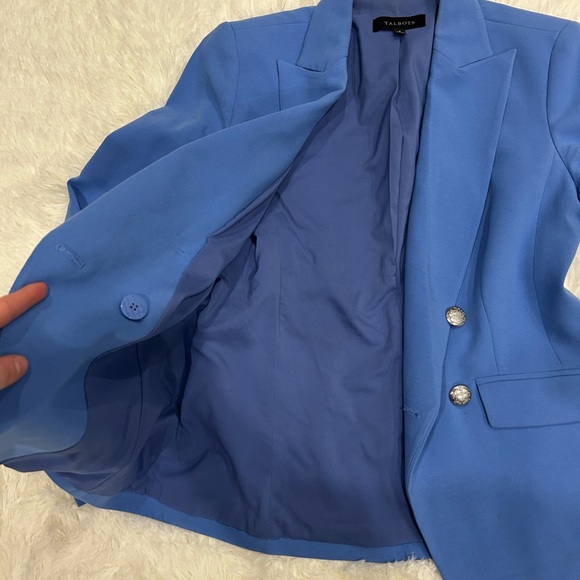 Talbots Sky Blue Double-Breasted Blazer - Picture 3 of 4